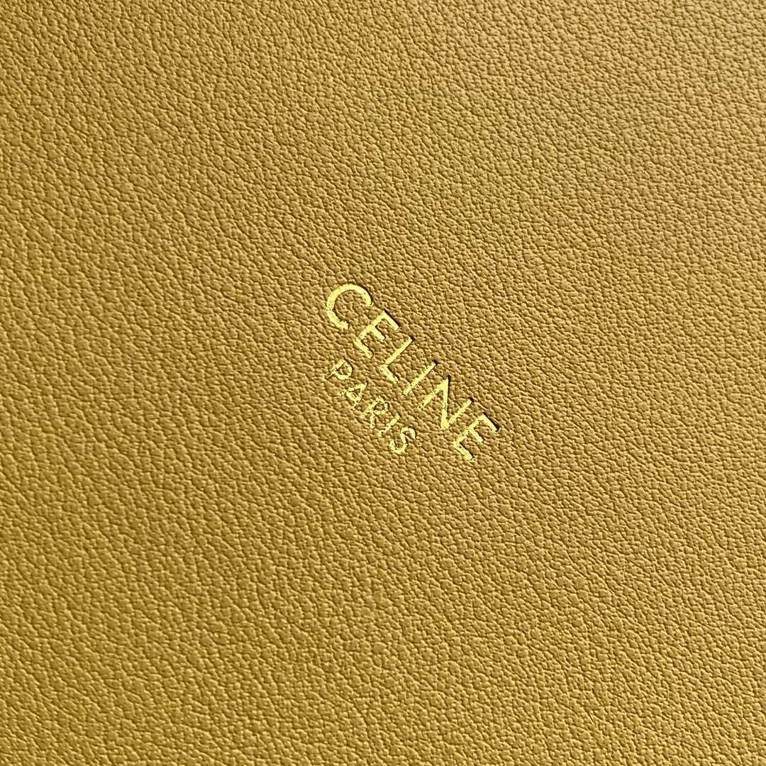 Celine Bucket 16 Smooth Calfskin Handbag Shoulder Bag Yellow 195573